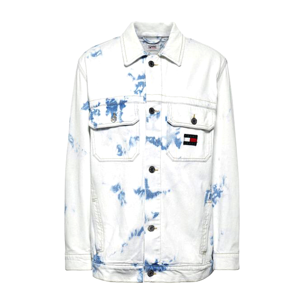 Γυναικείο denim τζάκετ με tie dye εφέ